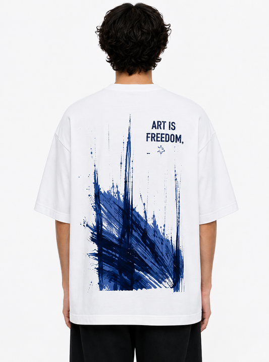 Static — Blue Brushstroke Graphic Tee