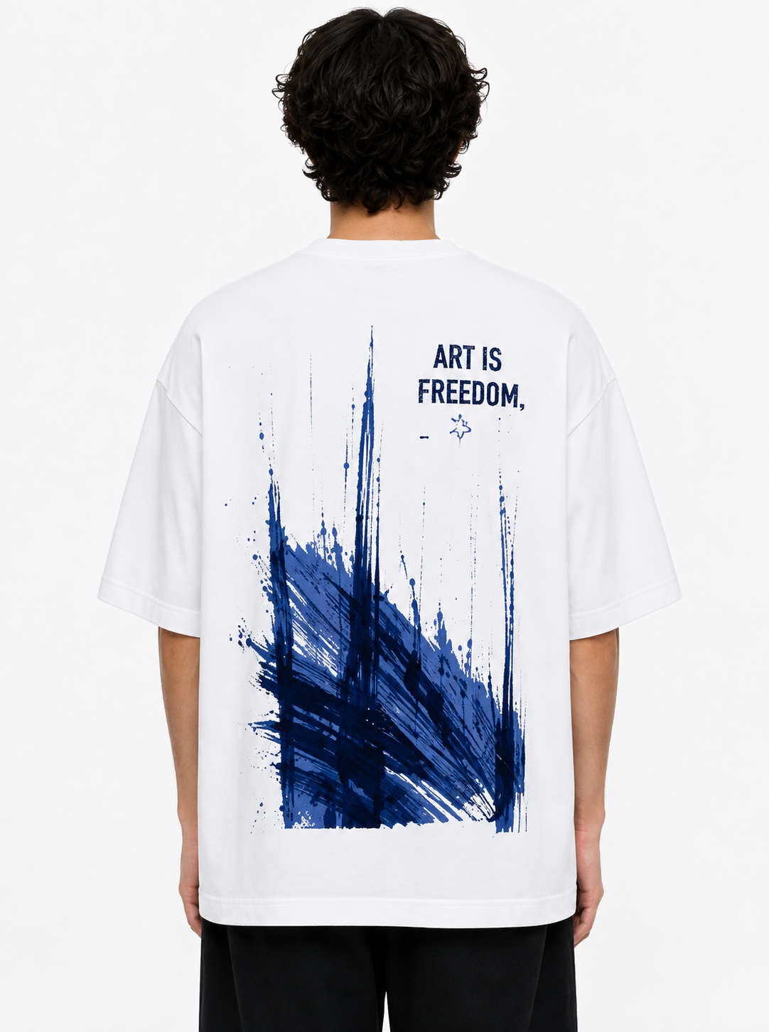 Static — Blue Brushstroke Graphic Tee